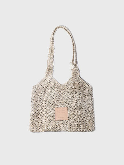 Handgeknüpfte Jute-Tasche aus Makramé ohne Reifen