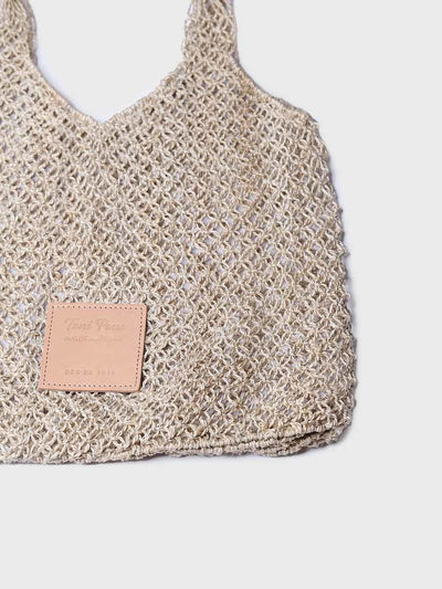 Handgeknüpfte Jute-Tasche aus Makramé ohne Reifen