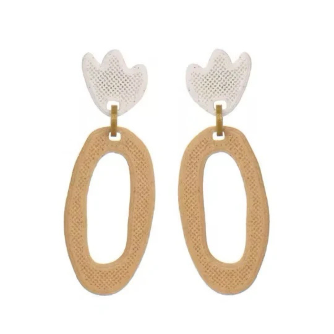 Originelle handgefertigte superleichte Maxi-Ohrringe aus dem 3D-Drucker