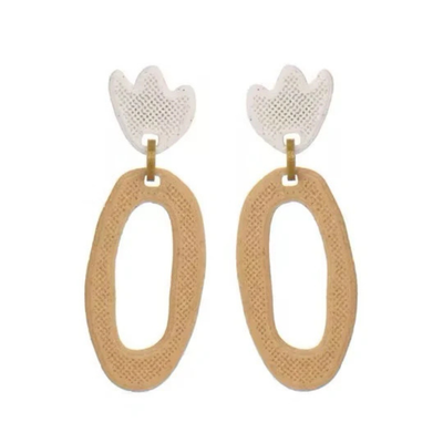 Originelle handgefertigte superleichte Maxi-Ohrringe aus dem 3D-Drucker