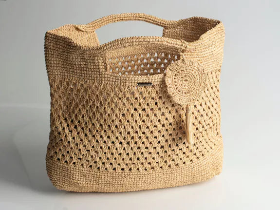 Handgewebte Tasche aus Bast "Famara" - Handgewebte Tasche Maxi-Shopper