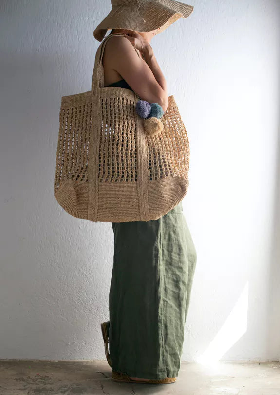 Handgewebte Tasche aus Bast "Maui" - Maxi-Tasche