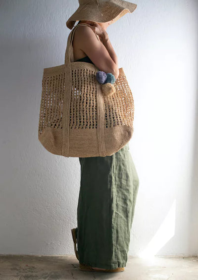 Handgewebte Tasche aus Bast "Maui" - Maxi-Tasche