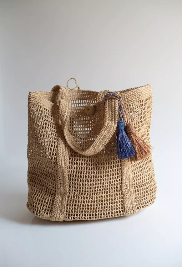 Handgewebte Tasche aus Bast "Maui" - Maxi-Tasche