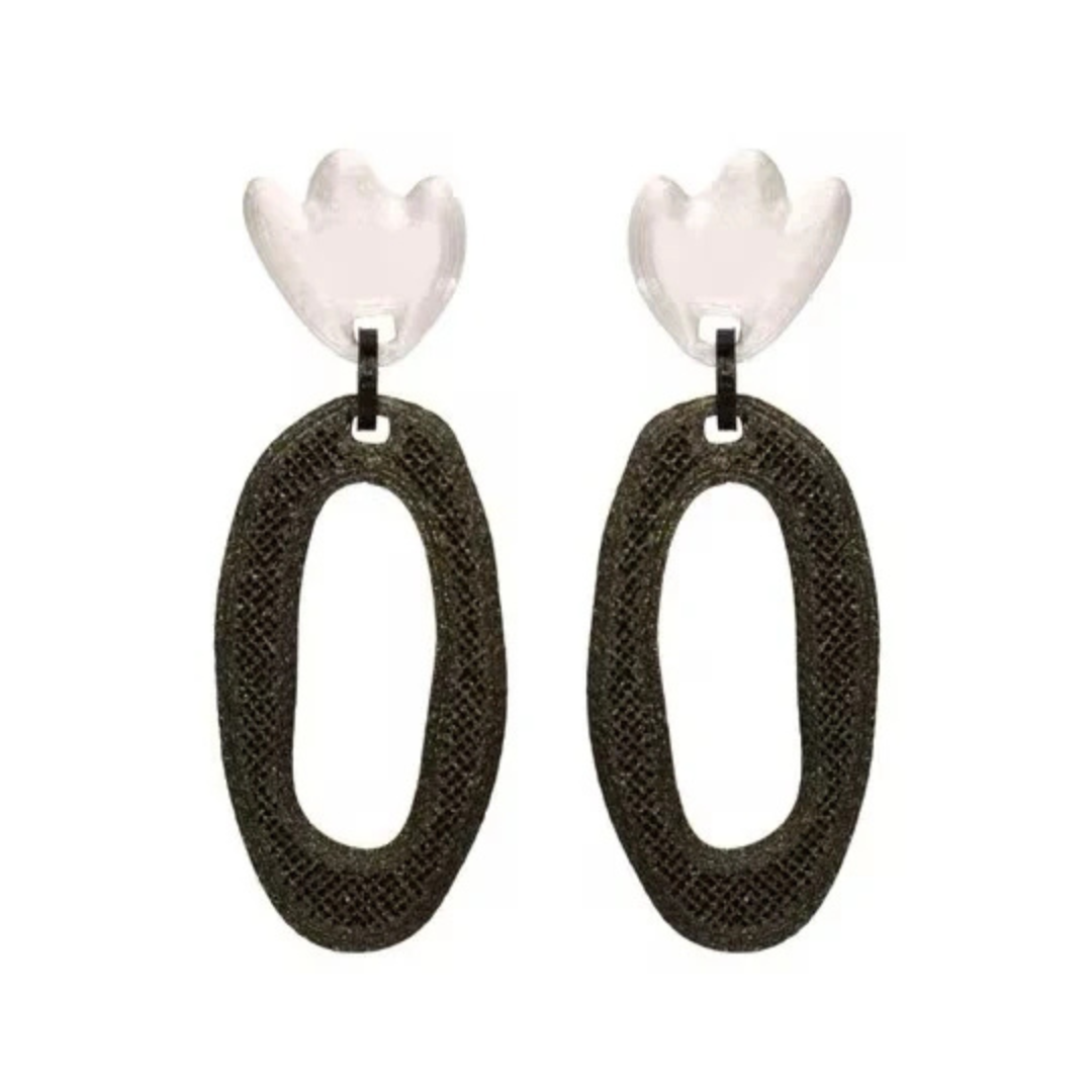 Originelle handgefertigte superleichte Maxi-Ohrringe aus dem 3D-Drucker