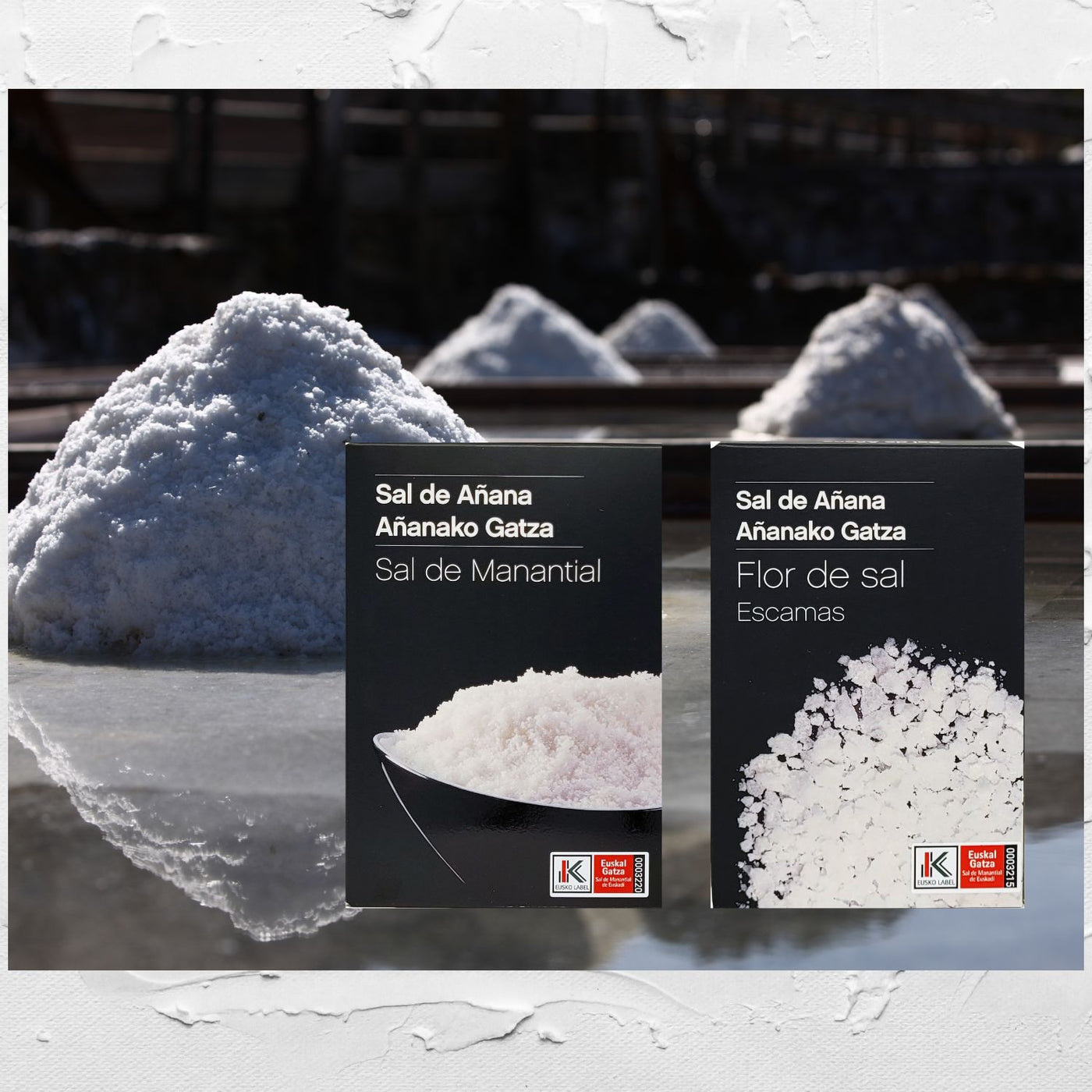 Sal de Añana – Geschenkkarton Flor de Sal 250g & Grobes Quellsalz 250g