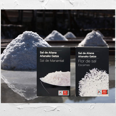 Sal de Añana – Geschenkkarton Flor de Sal 250g & Grobes Quellsalz 250g