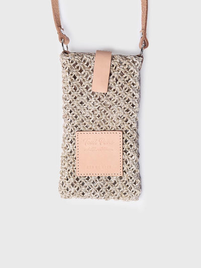 Handgeknüpfte Handy-Tasche aus Makramé