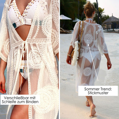 Transparenter Strand-Kimono Boho-Chic