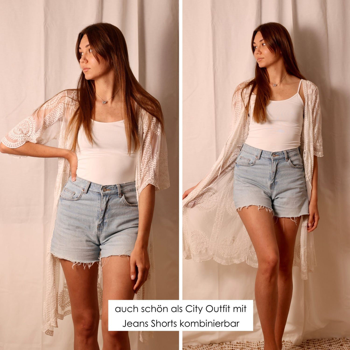 Transparenter Strand-Kimono Boho-Chic