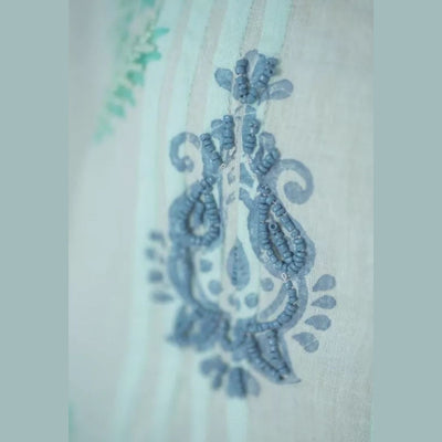 Kurzes Türkisfarbenes Kleid aus Baumwolle im Boho-Stil