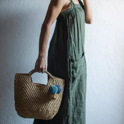 Handgewebte Tasche aus Bast "Mumbai"