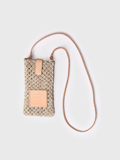 Handgeknüpfte Handy-Tasche aus Makramé