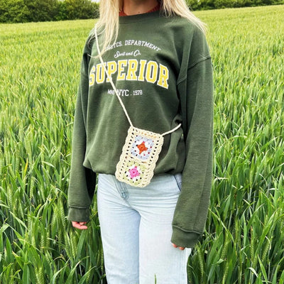Kleine Häkeltasche - Handytasche - Sonnenbrillentasche zum Umhängen