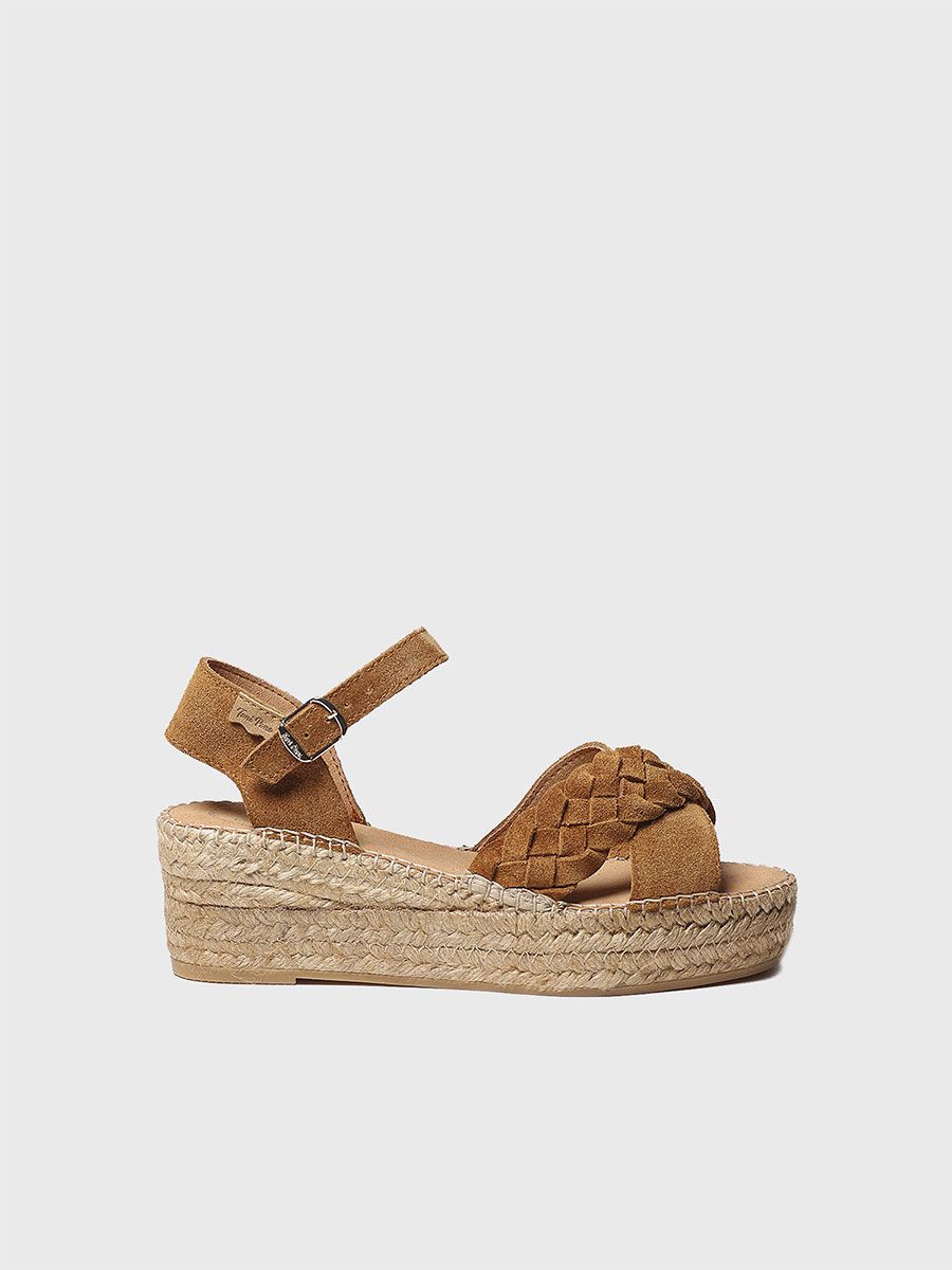 Keil-Espandrille aus Veloursleder - CARLOTA