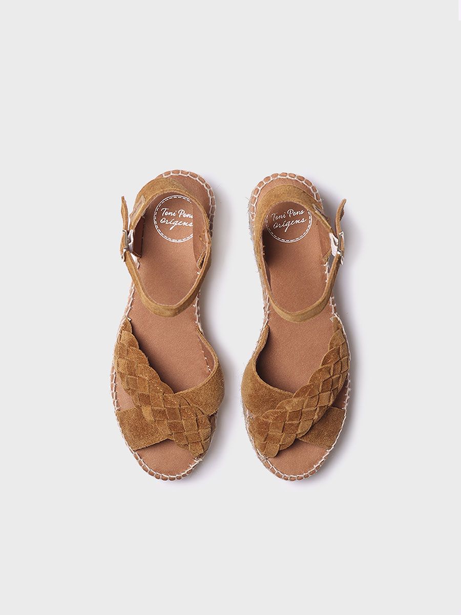 Keil-Espandrille aus Veloursleder - CARLOTA