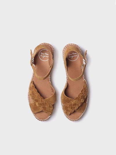Keil-Espandrille aus Veloursleder - CARLOTA