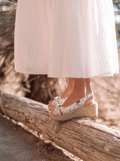Peeptoe Espandrille aus Stoff - INES-PR