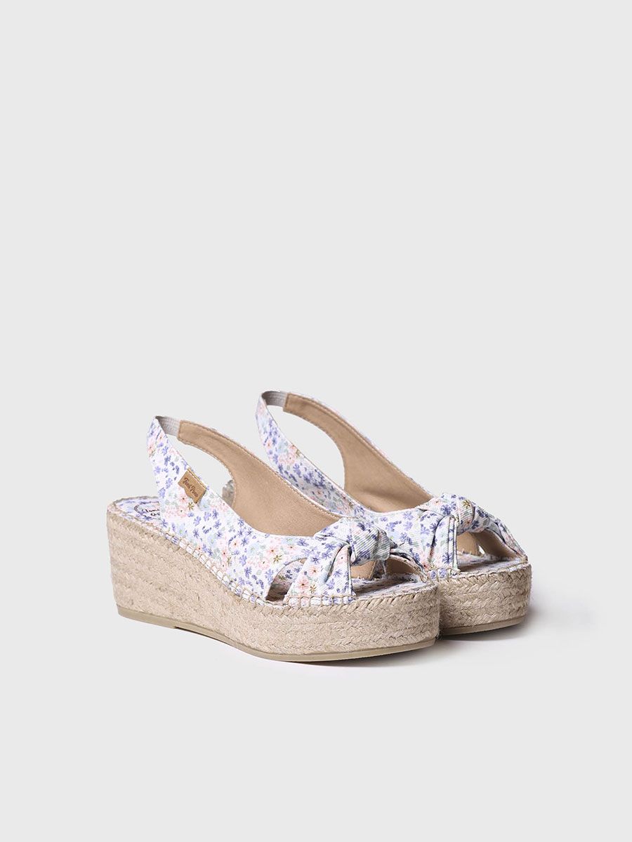 Peeptoe Espandrille aus Stoff - INES-PR