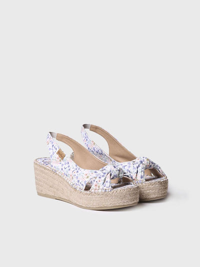 Peeptoe Espandrille aus Stoff - INES-PR