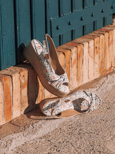 Peeptoe Espandrille aus Stoff - INES-PR