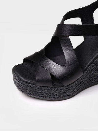 Espandrille mit Absatz aus Leder - GIRONA