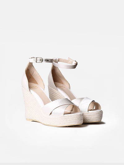 Brautschuh - Hohe Keil-Espandrille aus Satin - JULIET