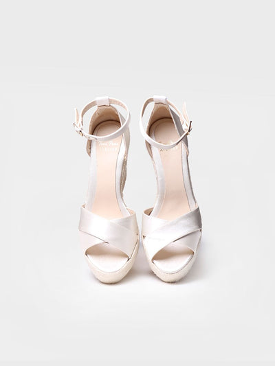 Brautschuh - Hohe Keil-Espandrille aus Satin - JULIET