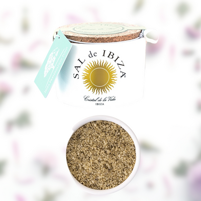 Flor de Sal mit Kräutern aus Ibiza Flor de Sal "Isla Blanca" 140g
