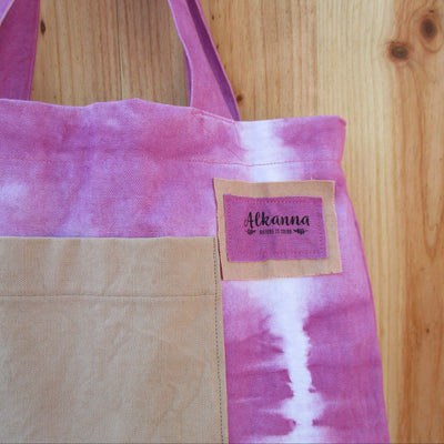 Handgefärbte Stoff-Handtasche aus festem Baumwollstoff