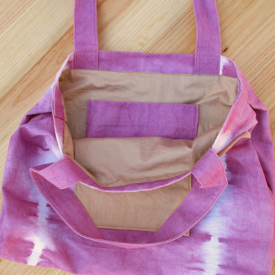Handgefärbte Stoff-Handtasche aus festem Baumwollstoff