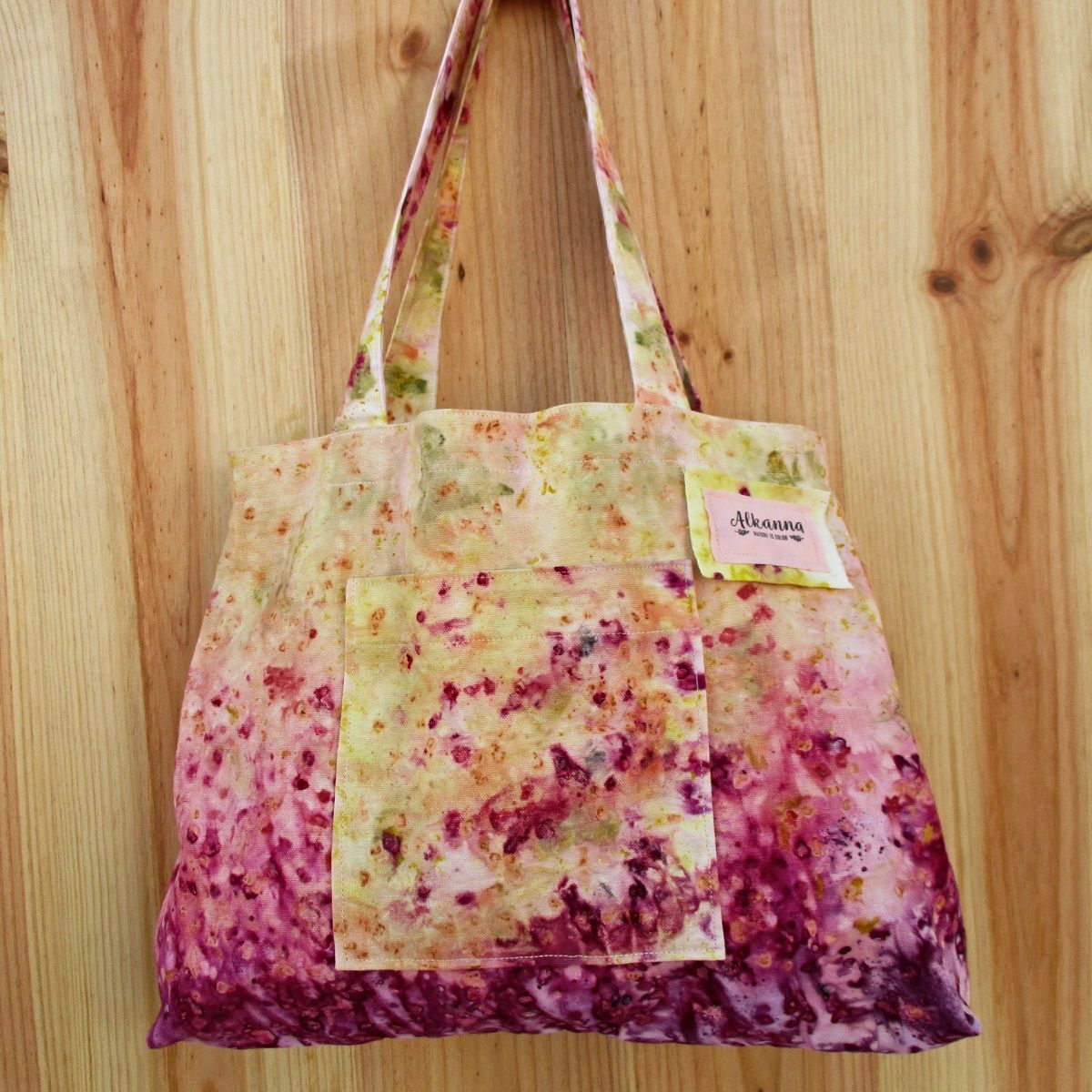 Handgefärbte Stoff-Handtasche aus festem Baumwollstoff
