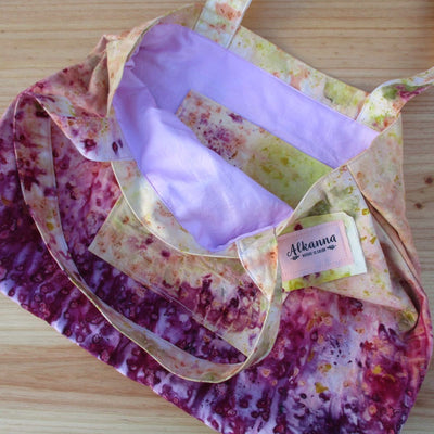 Handgefärbte Stoff-Handtasche aus festem Baumwollstoff