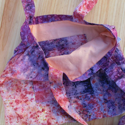 Handgefärbte Stoff-Handtasche aus festem Baumwollstoff