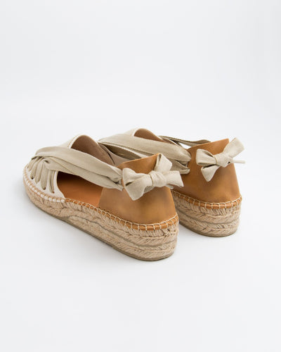 Flache traditionelle Espandrille aus Leder und Stoff - SOC