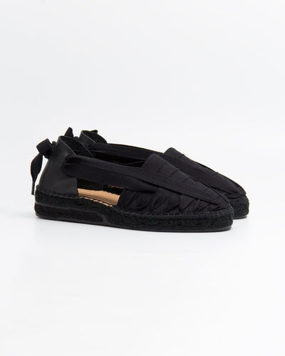 Flache traditionelle Espandrille aus Leder und Stoff - SOC