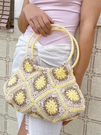 Häkeltasche Marieta - Beige / Gelb