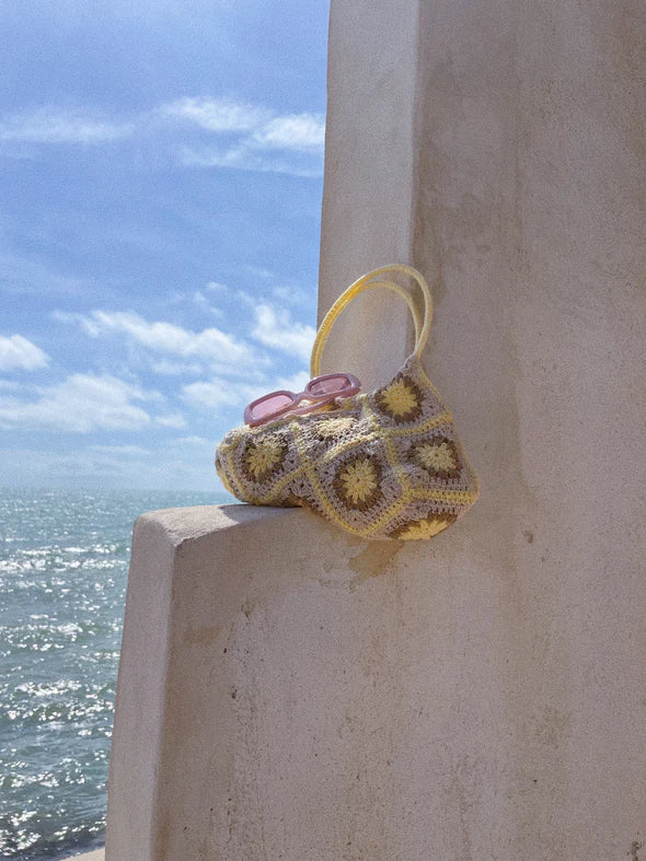 Häkeltasche Marieta - Beige / Gelb