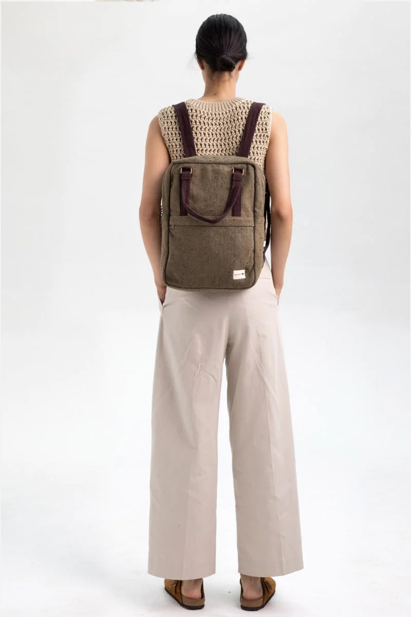 Handgefertigter Rucksack aus Hanf und Baumwolle - Gokyo