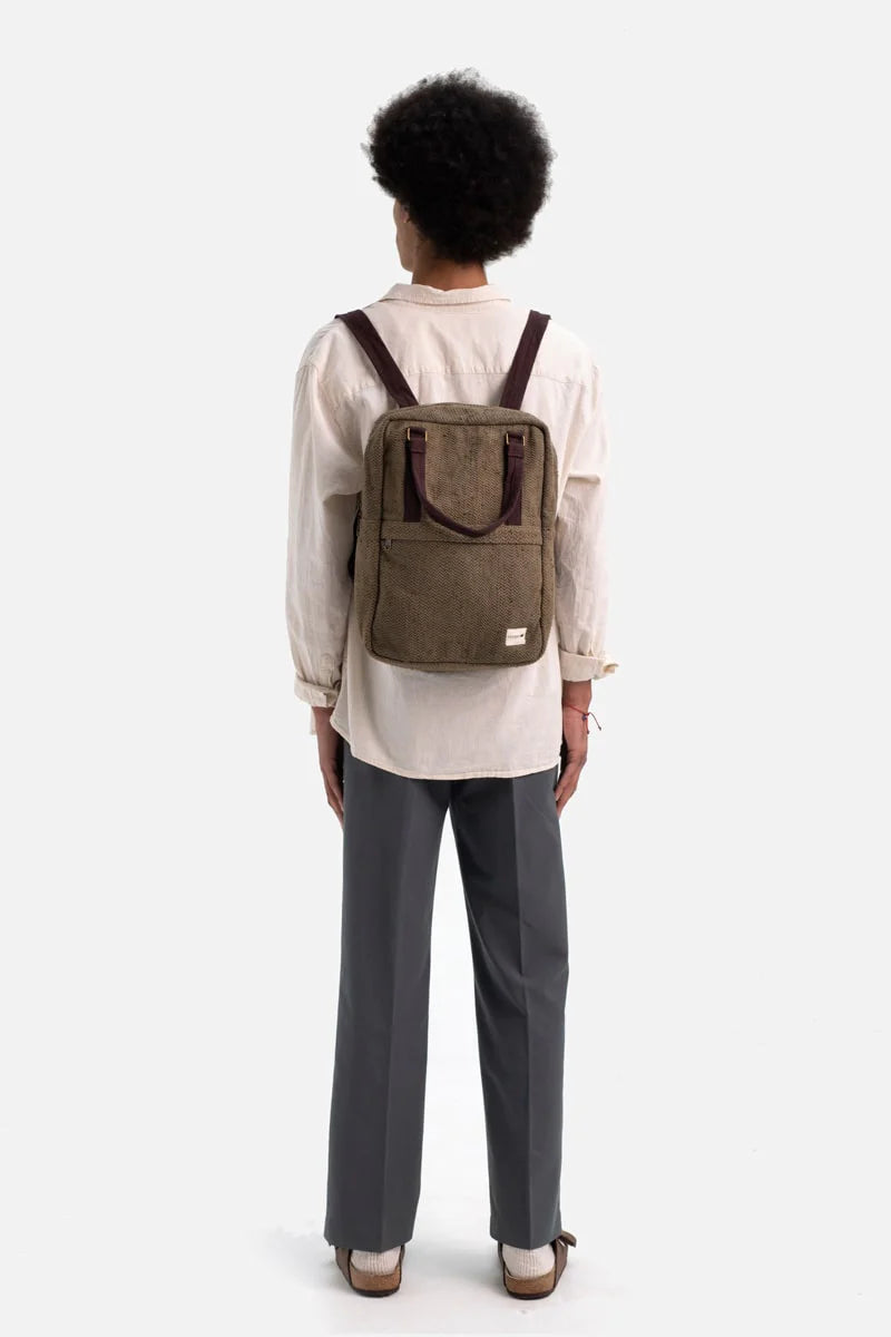 Handgefertigter Rucksack aus Hanf und Baumwolle - Gokyo