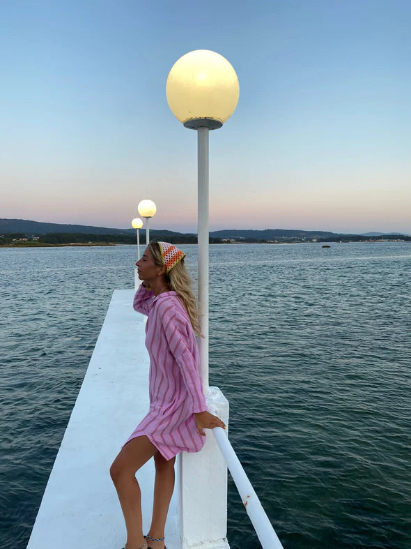 Gehäkeltes dreieckiges Kopftuch - Pink