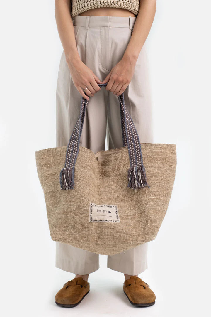 Hanftasche Maxi-Shopper - Handgewebte Tasche aus natürlichem Hanf
